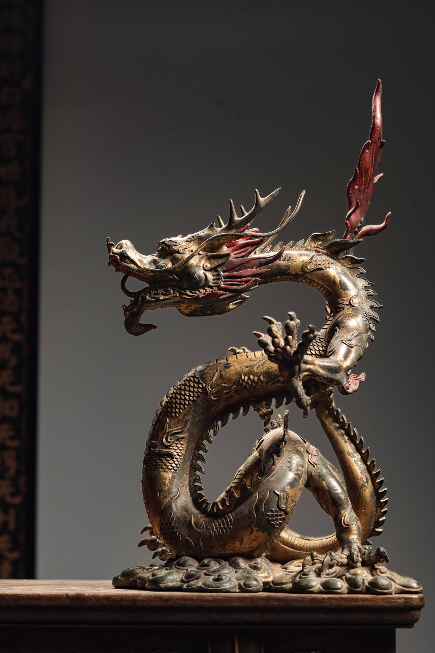 MING DYNASTY, GILDED BRONZE DRAGON (1 of 10)