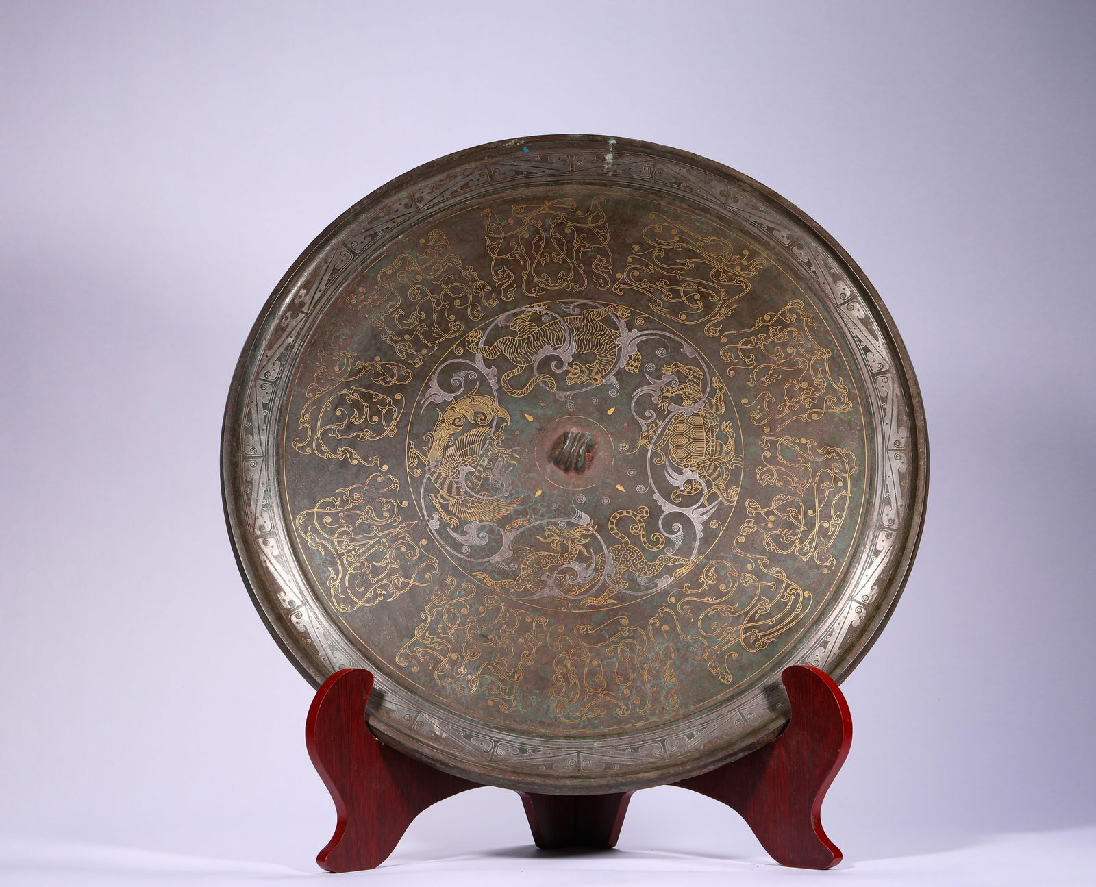 IN THE HAN DYNASTY, COPPER CUPPED GOLD AND SILVER FOUR DIVINE MIRRORS (1 of 8)