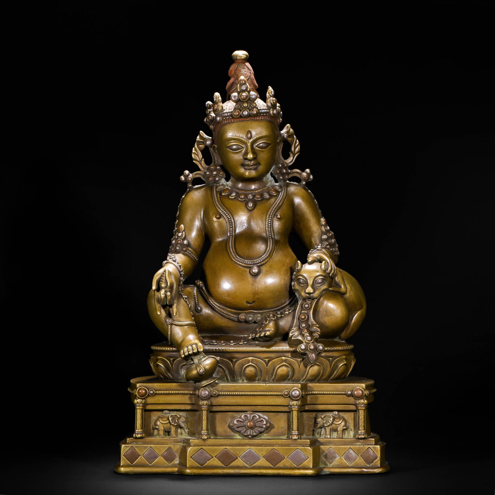 QING DYNASTY, TIBETAN IMAGE OF THE YELLOW WEALTH GOD (1 of 15)
