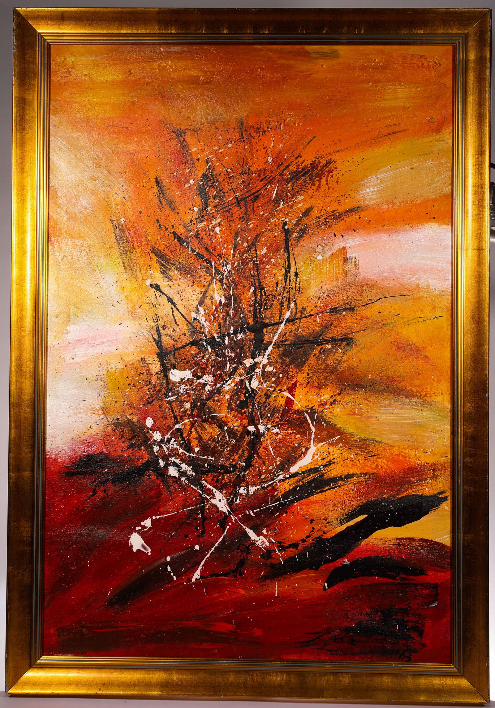 ZAO WOU-KI, ATTRIBUTED TO FINE OIL PAINTING: Name ZAO WOU-KI, ATTRIBUTED TO FINE OIL PAINTING Dimensions 69X100cm 58X90cm Condition Additional photographs and condition reports are available upon request as a courtesy to our c