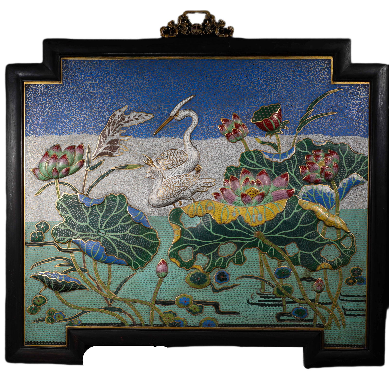 QING DYNASTY, COPPER LANDSCAPE THAI BLUE CRAFT HANGING SCREEN: Name QING DYNASTY, COPPER LANDSCAPE THAI BLUE CRAFT HANGING SCREEN Dimensions H:60cm W:63cm Weight:7000g Condition Additional photographs and condition reports are available upon