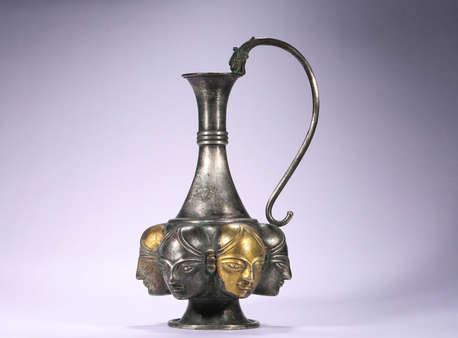 A 6TH CENTURY GILDED SILVER WINE POT: Name A 6TH CENTURY GILDED SILVER WINE POT Dimensions H:27cm W:15cm Weight:850g Condition Additional photographs and condition reports are available upon request as a courtesy to o