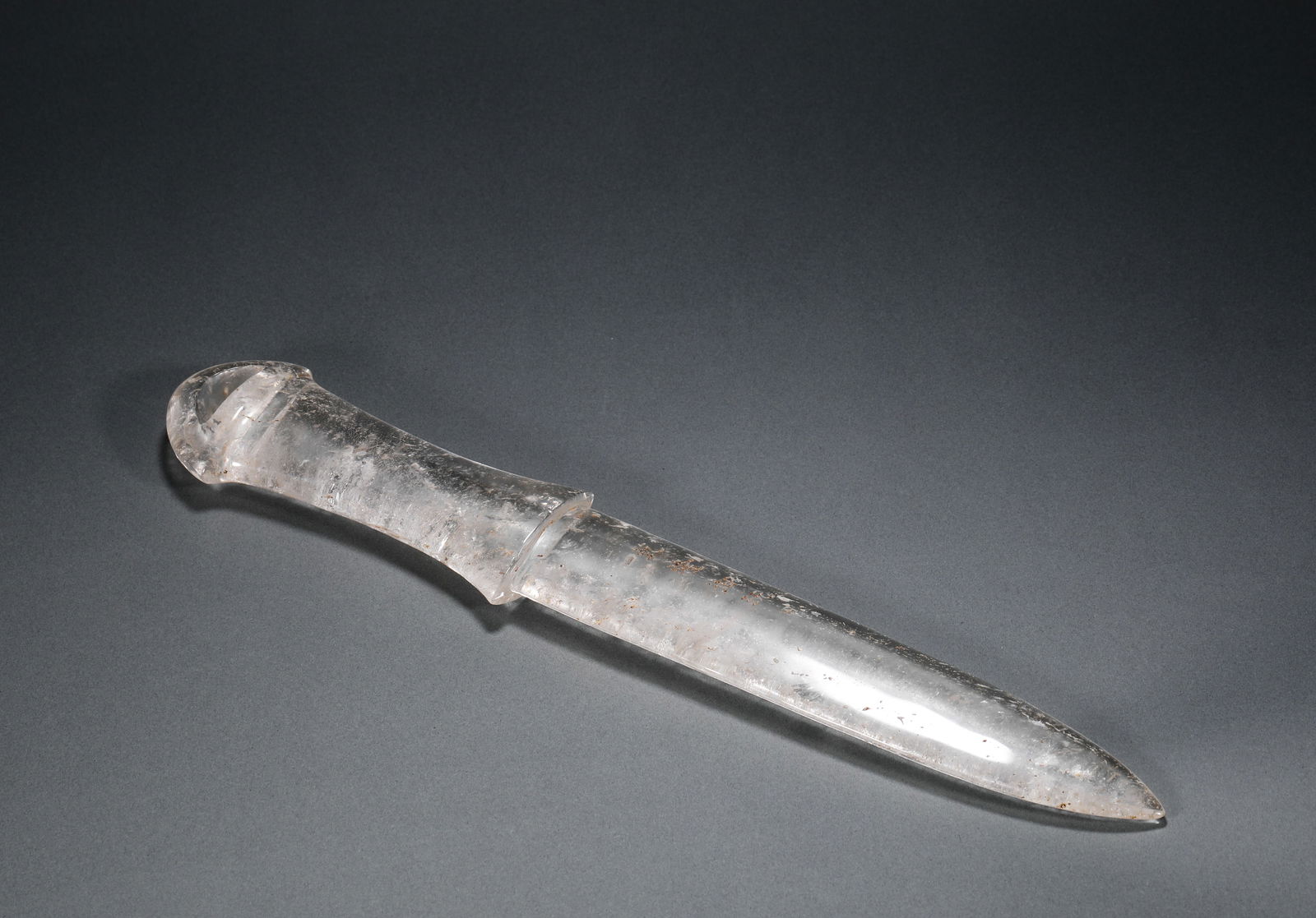 QING DYNASTY, CRYSTAL DAGGER: Name QING DYNASTY, CRYSTAL DAGGER Dimensions L:34cm Weight:470g Condition Additional photographs and condition reports are available upon request as a courtesy to our clients. Any