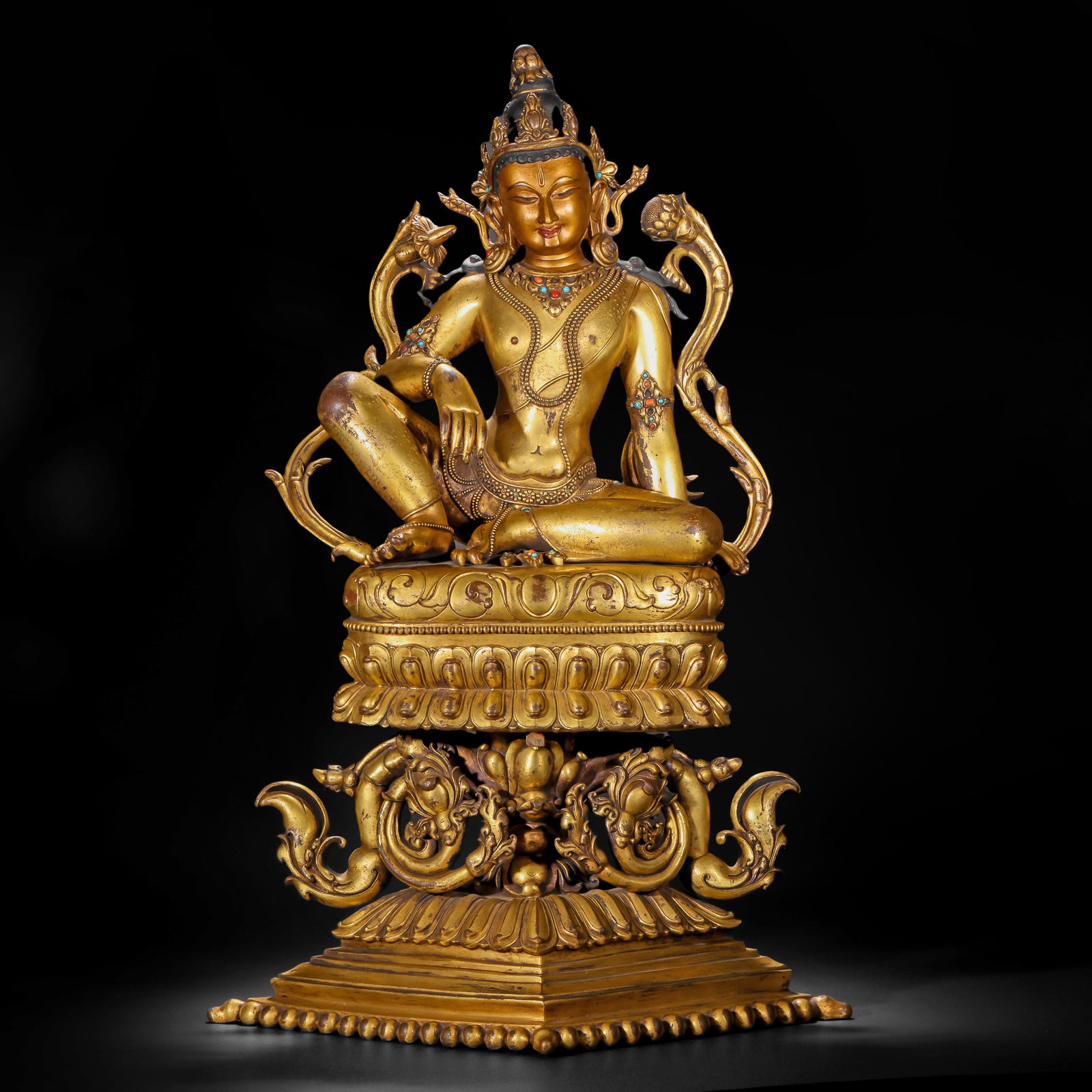 16TH-CENTURY GILDED BRONZE STATUE OF SAKYAMUNI BUDDHA: Name 16TH-CENTURY GILDED BRONZE STATUE OF SAKYAMUNI BUDDHA Dimensions H:65cm W:44cm Weight20550g Condition Additional photographs and condition reports are available upon request as