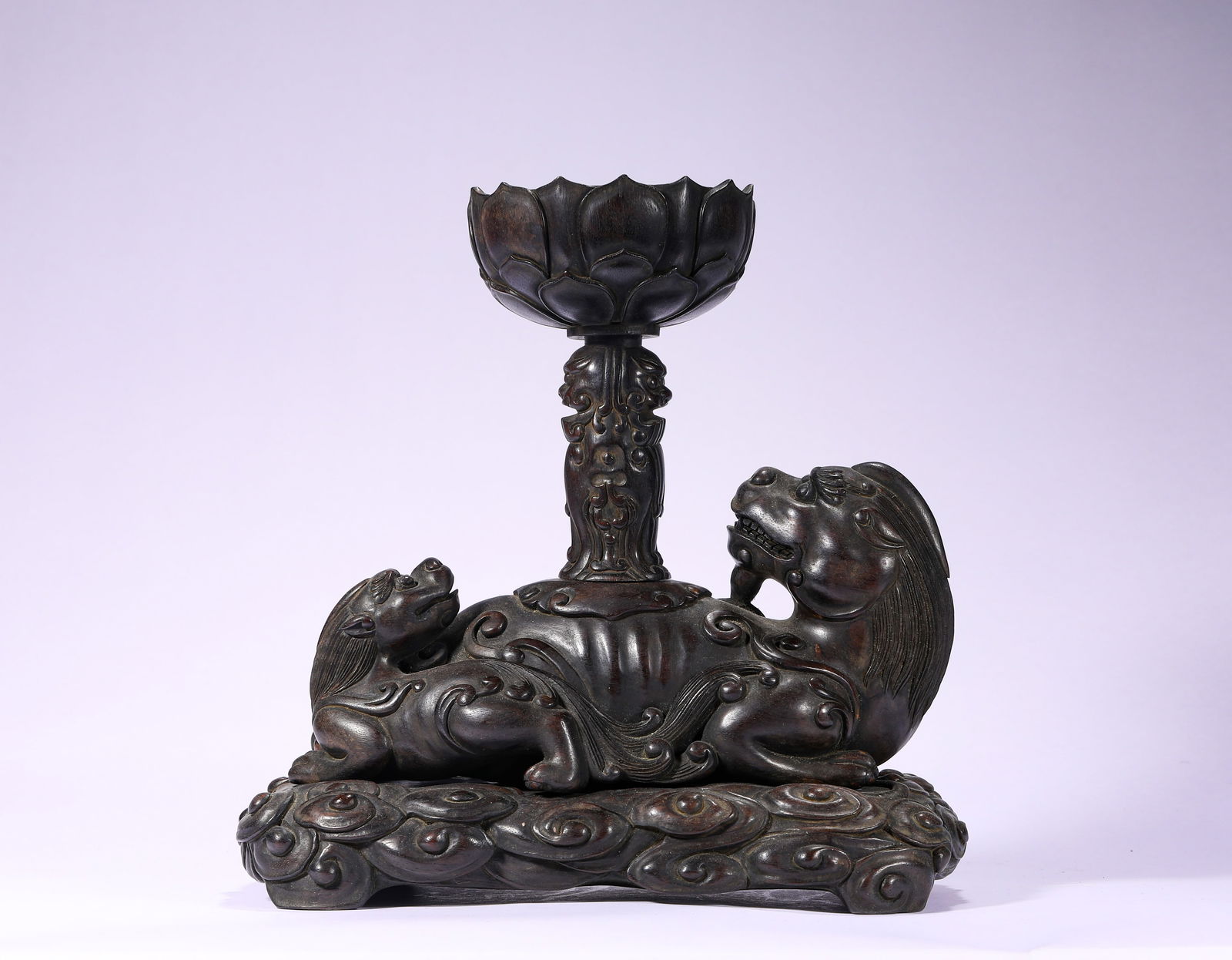 QING DYNASTY, ROSEWOOD LAMP: Name QING DYNASTY, ROSEWOOD LAMP Dimensions H:21cm W:21cm Weight:1290g Condition Additional photographs and condition reports are available upon request as a courtesy to our clien