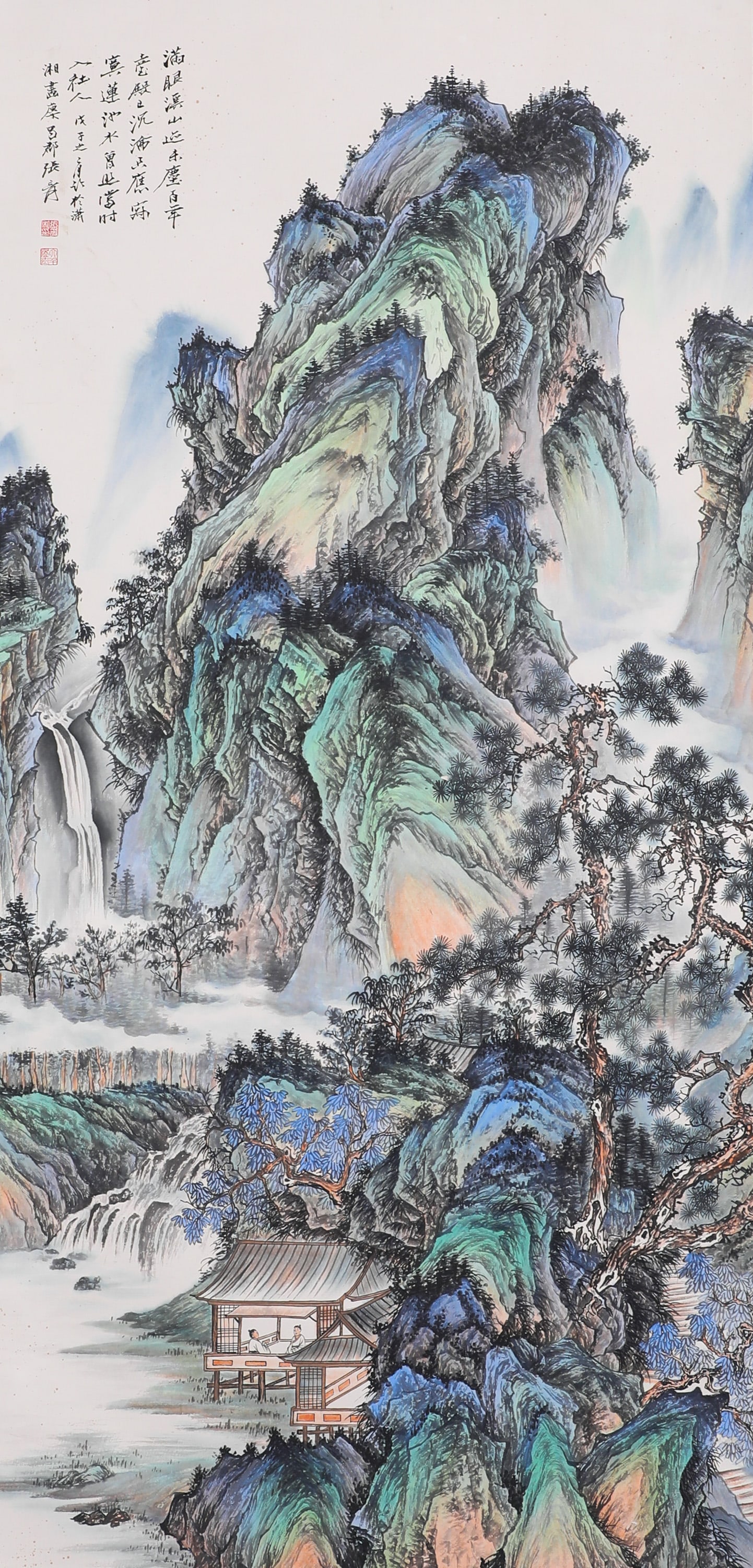 ZHANG DAQIAN'S VERTICAL SCROLL OF LANDSCAPE PAINTING: Name ZHANG DAQIAN'S VERTICAL SCROLL OF LANDSCAPE PAINTING Dimensions H:66cm W:136cm Condition Additional photographs and condition reports are available upon request as a courtesy