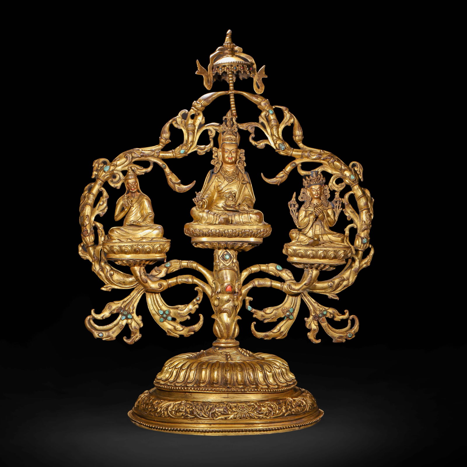 GILDED BRONZE PADMASAMBHAVA STATUES FROM THE 19TH CENTURY: Name GILDED BRONZE PADMASAMBHAVA STATUES FROM THE 19TH CENTURY Dimensions H:65cm W:50cm Weight16350g Condition Additional photographs and condition reports are available upon request