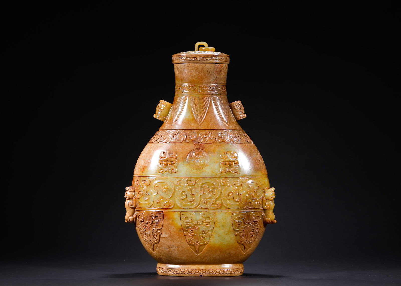 SHANG DYNASTY HETIAN JADE TAOTIE PATTERN APPRECIATION VASE (1 of 13)