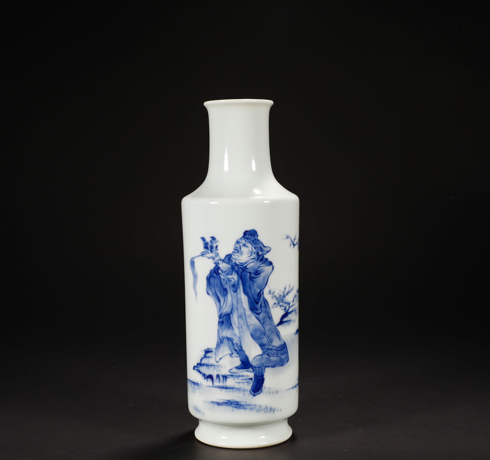 WANG BU BLUE AND WHITE VASE APPRECIATION: Name WANG BU BLUE AND WHITE VASE APPRECIATION Dimensions H:22.5cm,D:8cm Condition Additional photographs and condition reports are available upon request as a courtesy to our clients