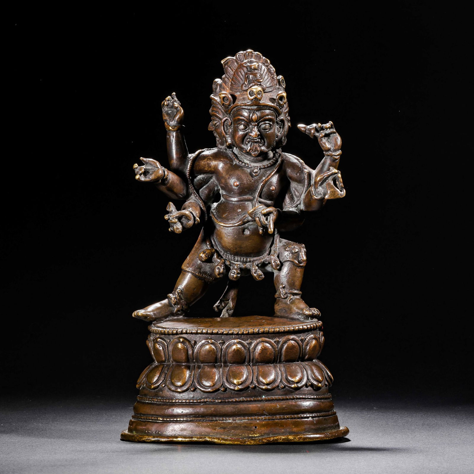 BRONZE SIX-ARMED VAJRA FROM THE 15TH CENTURY: Name BRONZE SIX-ARMED VAJRA FROM THE 15TH CENTURY Dimensions H:21cm W:11cm Weight1150g Condition Additional photographs and condition reports are available upon request as a courtesy
