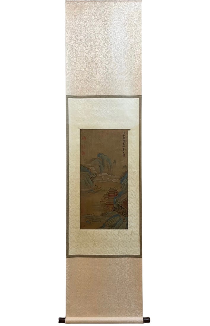 A FINE VERTICAL SCROLL OF LANDSCAPE PAINTING BY EMPEROR HUIZONG OF SONG (1082-1135)(ATTRIBUTED),: Name A FINE VERTICAL SCROLL OF LANDSCAPE PAINTING BY EMPEROR HUIZONG OF SONG (1082-1135)(ATTRIBUTED), SONG DYNASTY Dimensions W: 34 CM; H: 71 CMEMPEROR HUIZON G OF THE SON G DYNASTY WAS THE EMPEROR WI