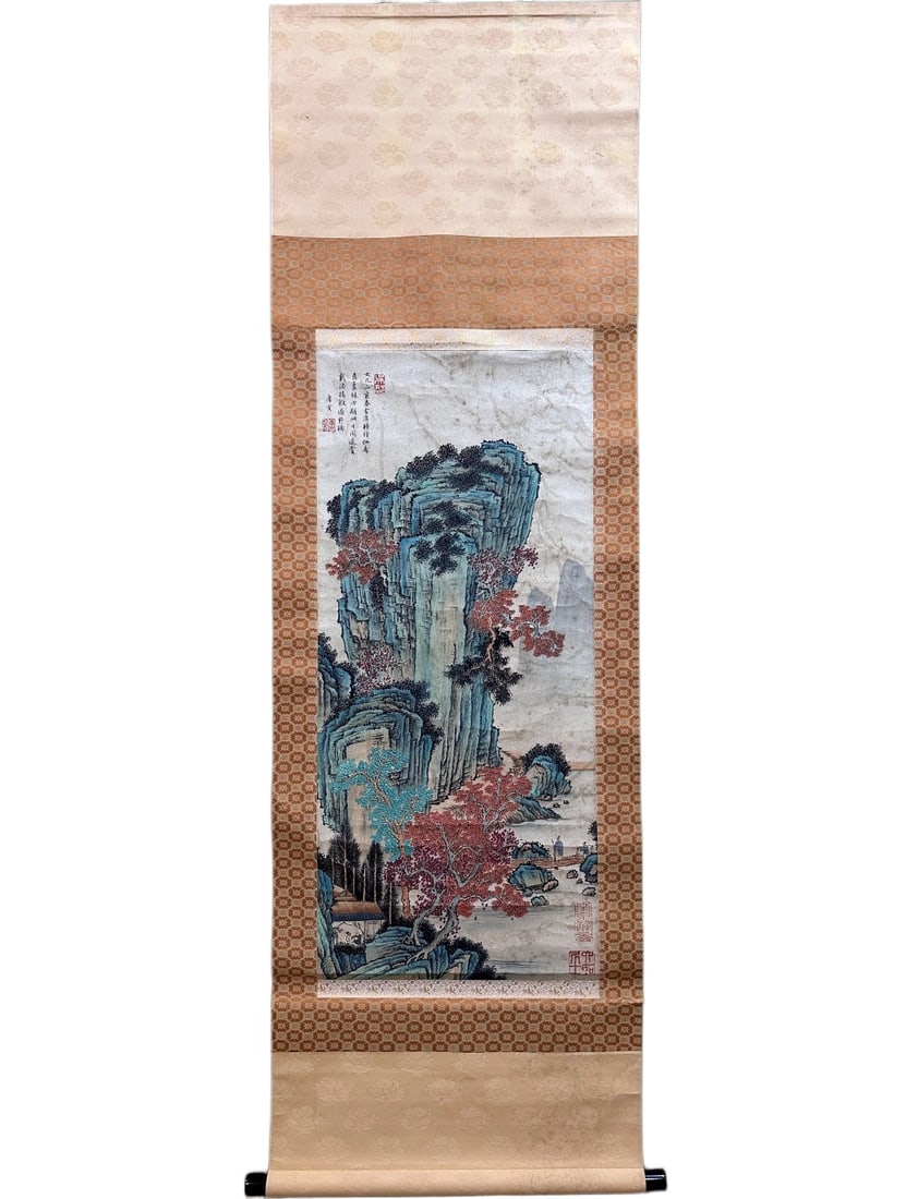 TANG YIN (1470-1523) (ATTRIBUTED) LANDSCAPE VERTICAL SCROLL, MING DYNASTY (1 of 10)