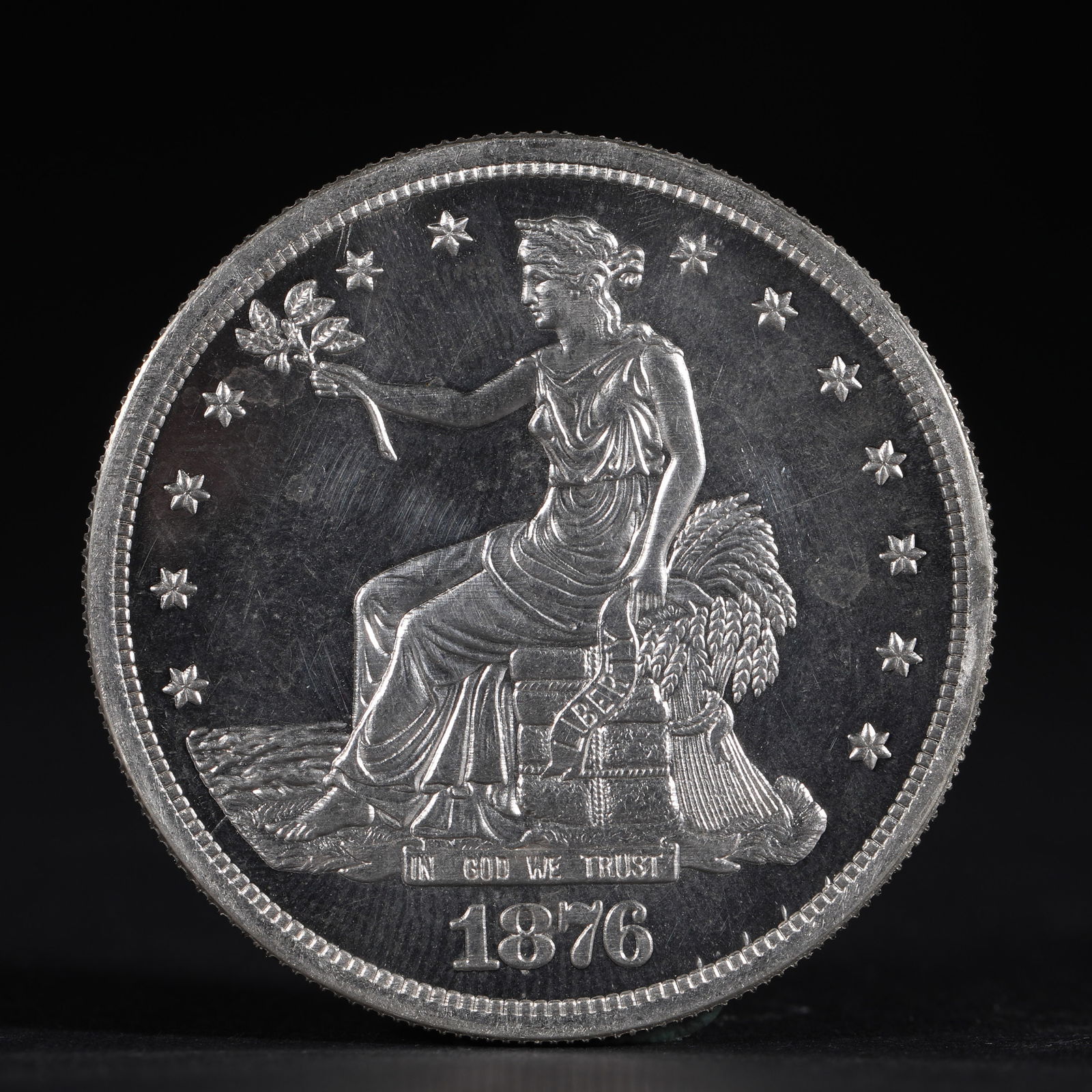 AMERICAN TRADE SILVER DOLLAR, 1876: Name AMERICAN TRADE SILVER DOLLAR, 1876 Dimensions D: 3.9 CM; WEI GHT: 27 G Condition Additional photographs and condition reports are available upon request as a courtesy to our cli