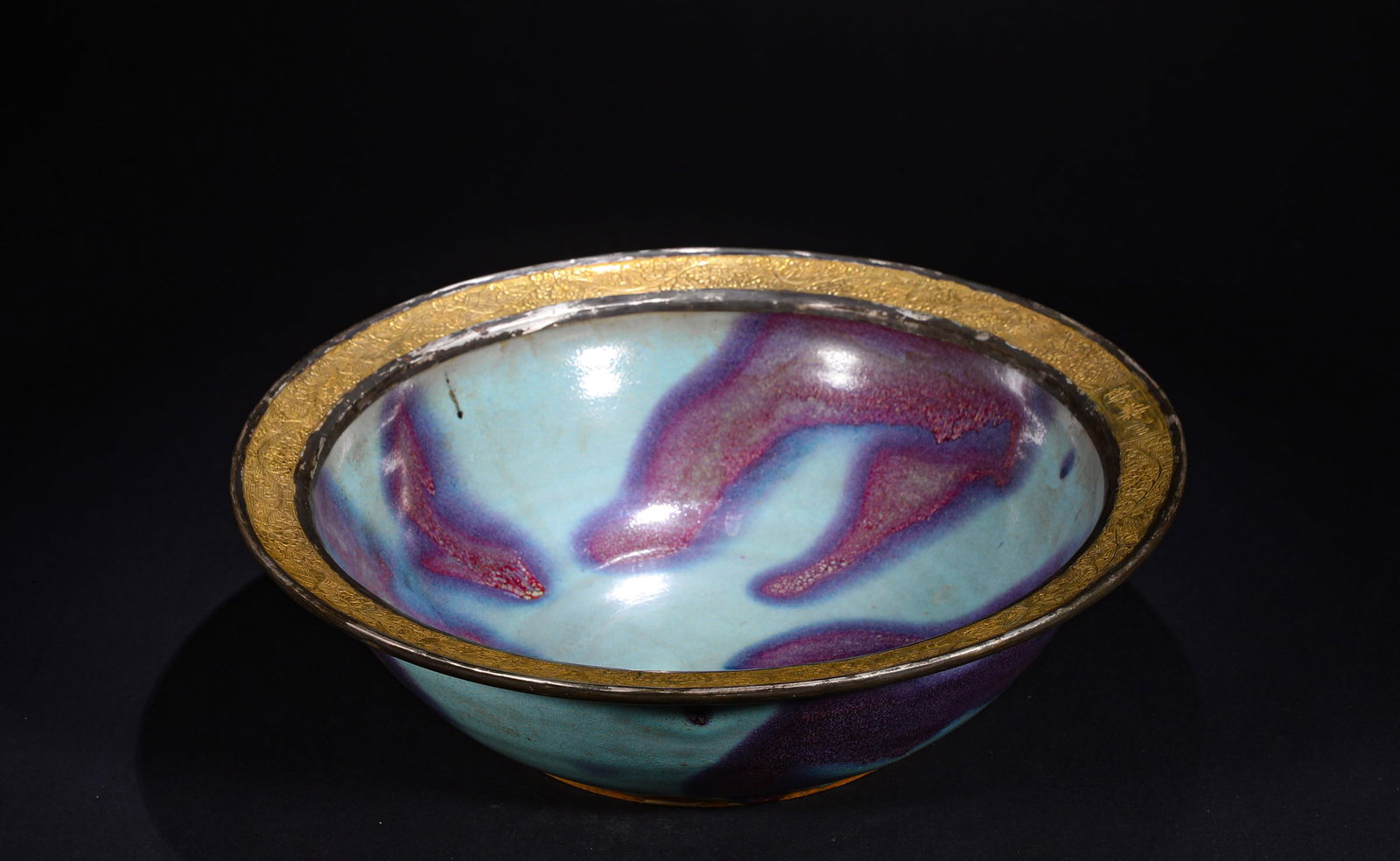 YUAN DYNASTY JUN KILN SKY BLUE GLAZE ROSE RED GLAZE BOWL (1 of 8)