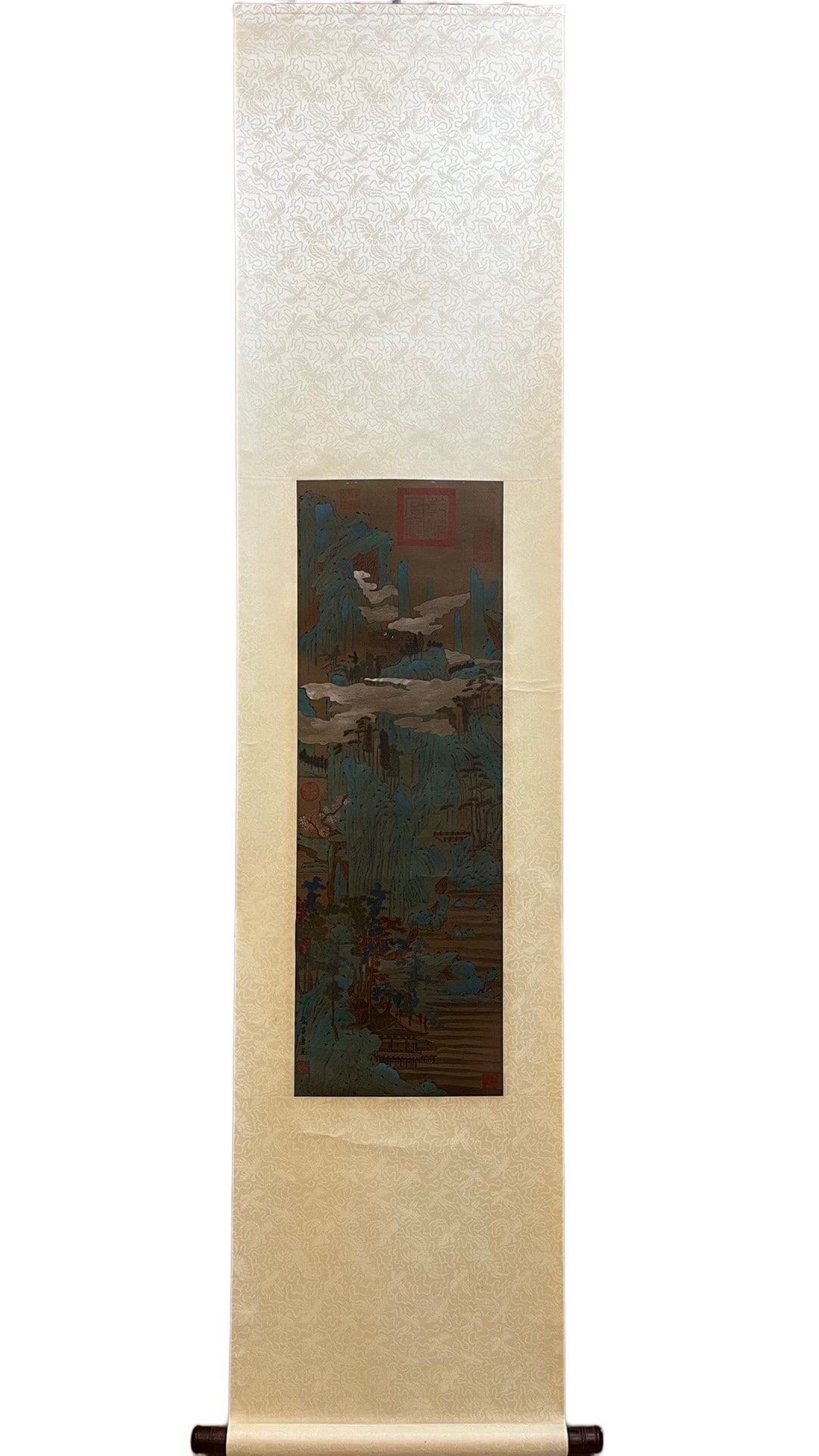 TANG YIN (1470-1523)(ATTRIBUTED) LANDSCAPE VERTICAL SCROLL, MING DYNASTY: Name TANG YIN (1470-1523)(ATTRIBUTED) LANDSCAPE VERTICAL SCROLL, MING DYNASTY Dimensions W: 29 CM; H: 88 CMTAN G YIN (1470-1523), STYLED BOHU AND ZIWEI, ALSO KNOWN AS LIURU JUSHI AND TAOHUA NUNNERY MA