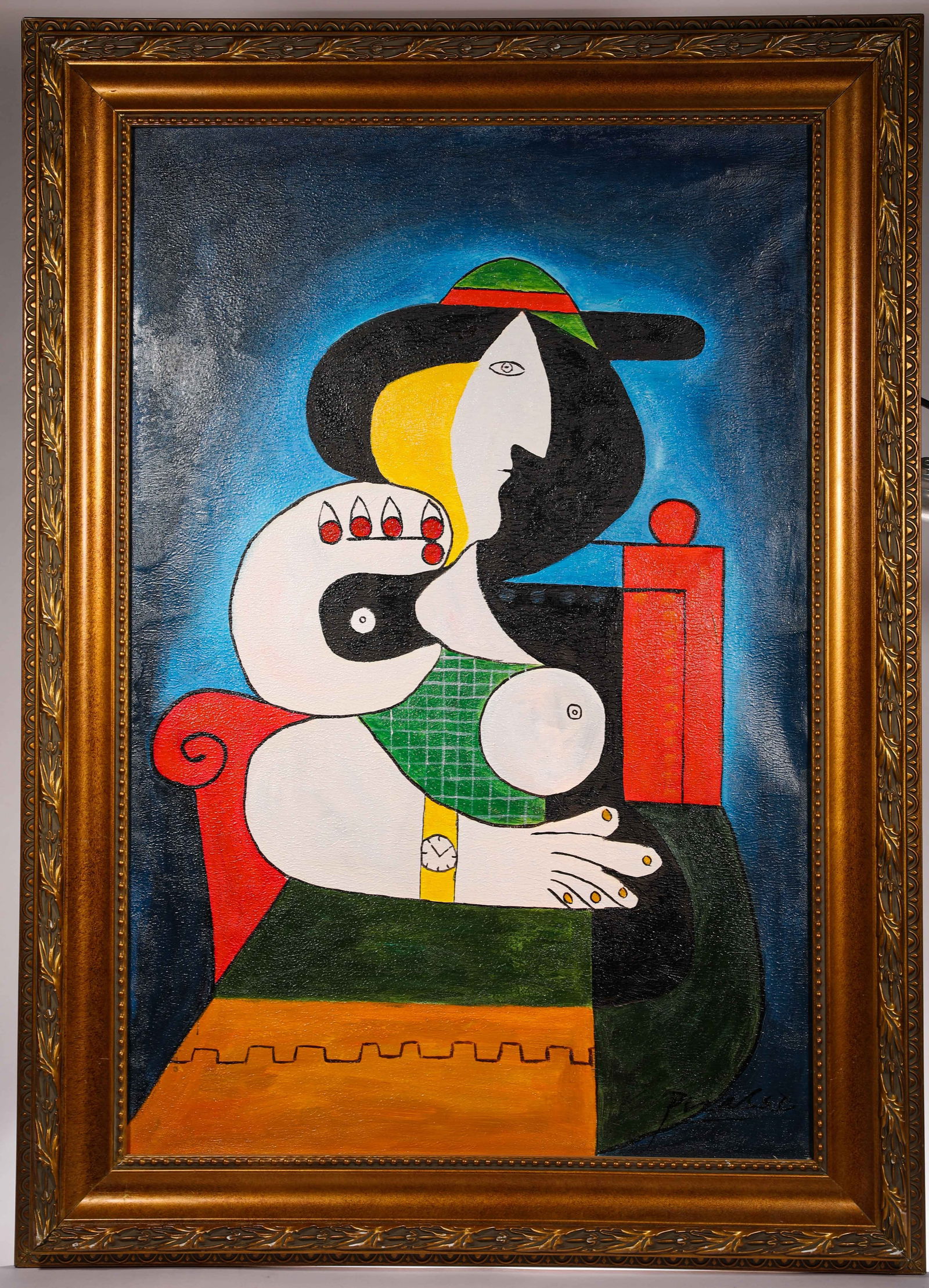 PABLO PICASSO (1881-1973) OIL PAINTING (ATTRIBUTED): Name PABLO PICASSO (1881-1973) OIL PAINTING (ATTRIBUTED) Dimensions H: 80 CM; W: 108 CM; H: 59 CM; W: 89 CM Condition Additional photographs and condition reports are available upon