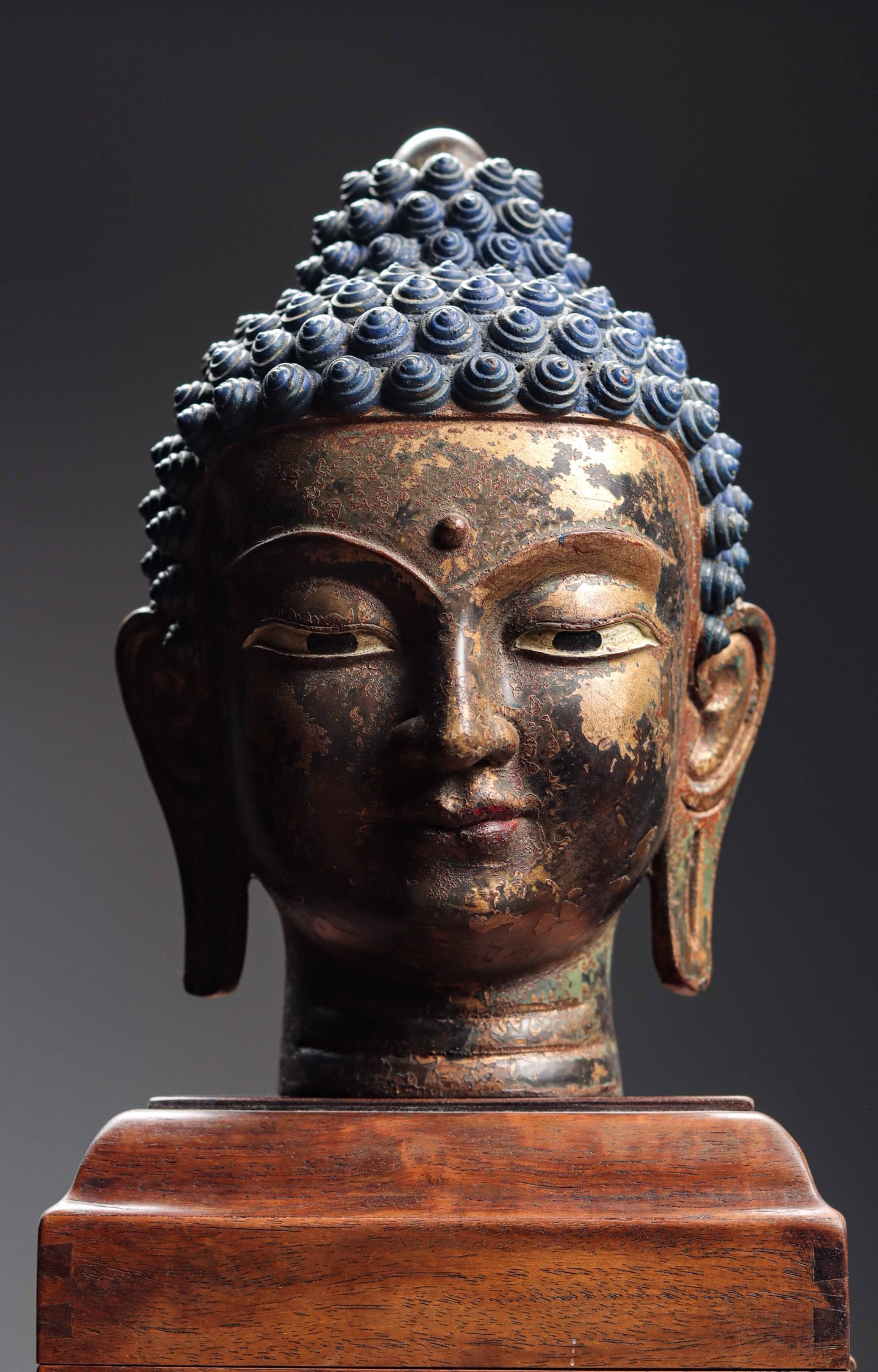 GILDED BRONZE BUDDHA HEADS OF THE QING DYNASTY (1 of 7)