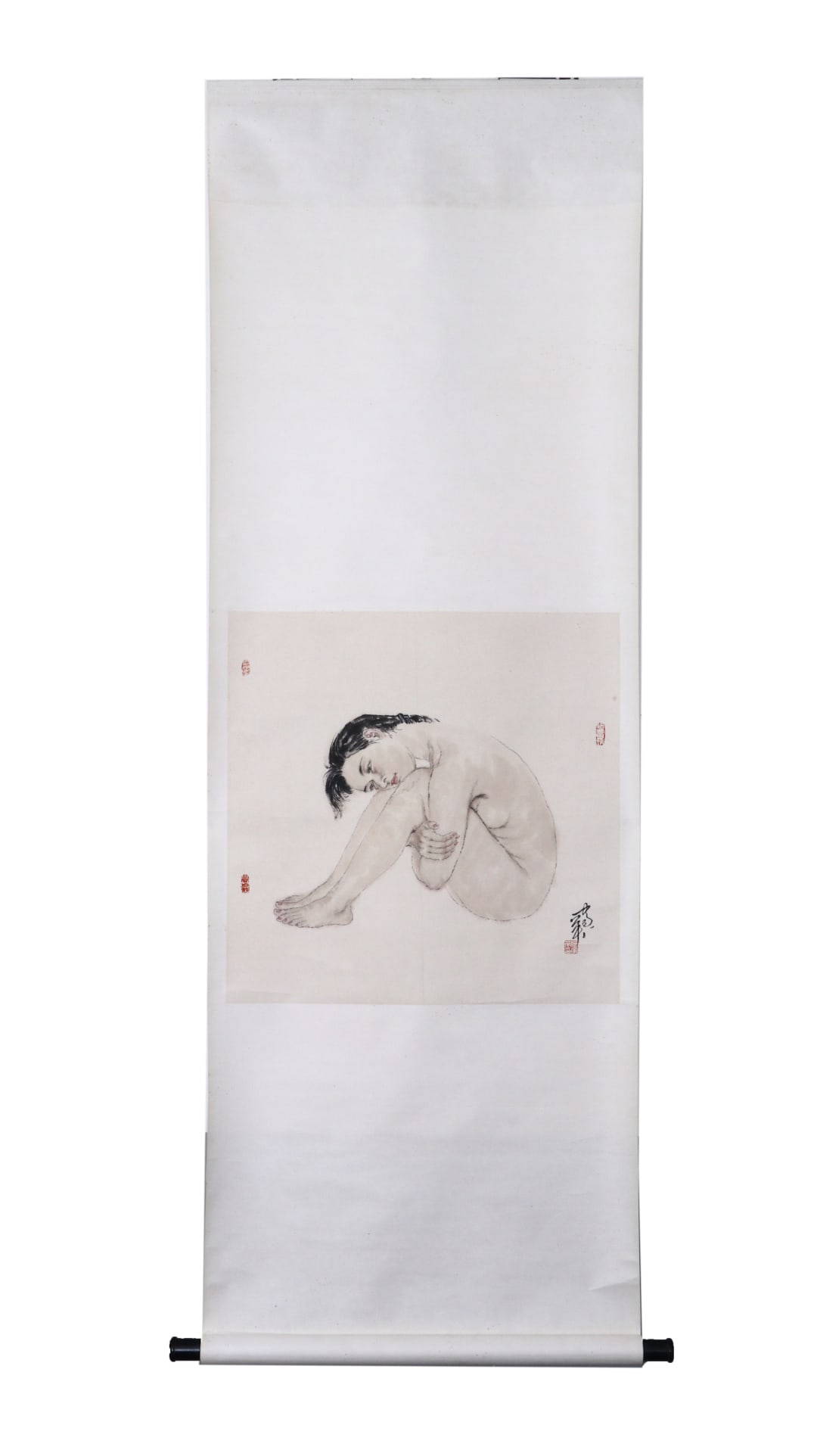 HE JIAYING FIGURE SCROLL (ATTRIBUTED): Name HE JIAYING FIGURE SCROLL (ATTRIBUTED) Dimensions H: 60 CM; W: 59 CM Condition Additional photographs and condition reports are available upon request as a courtesy to our client
