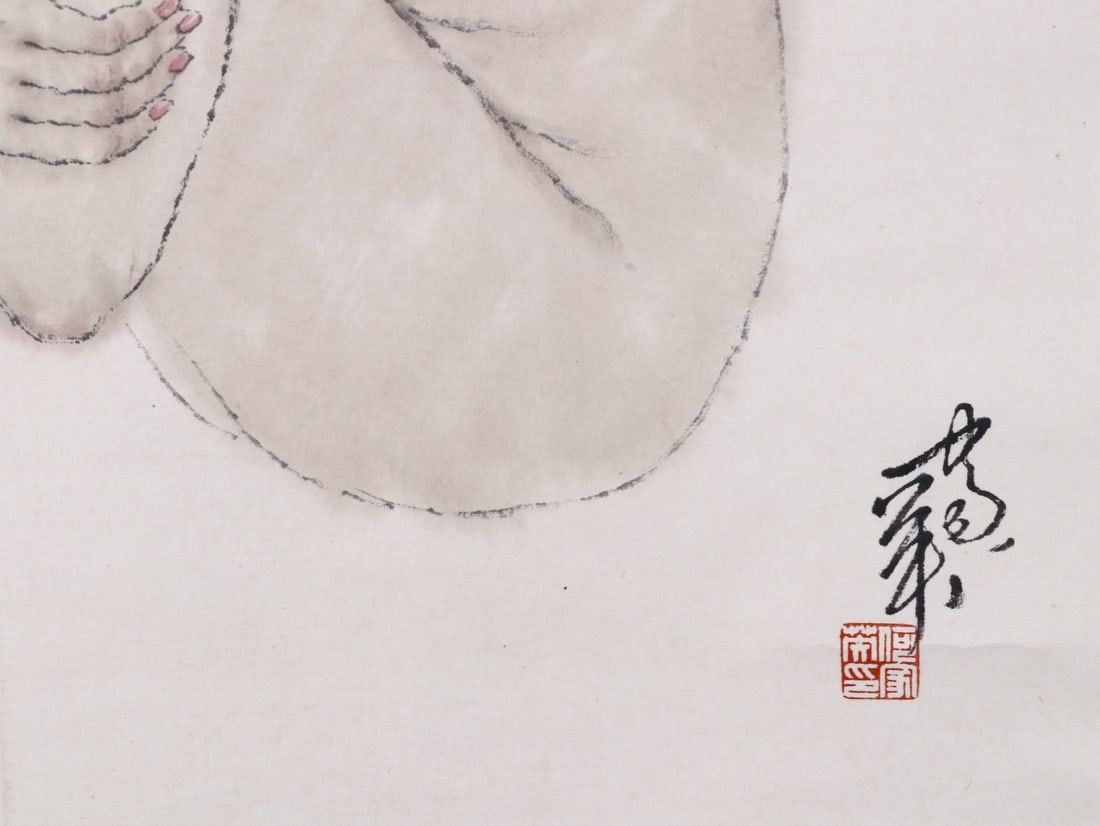 HE JIAYING FIGURE SCROLL (ATTRIBUTED) - 4