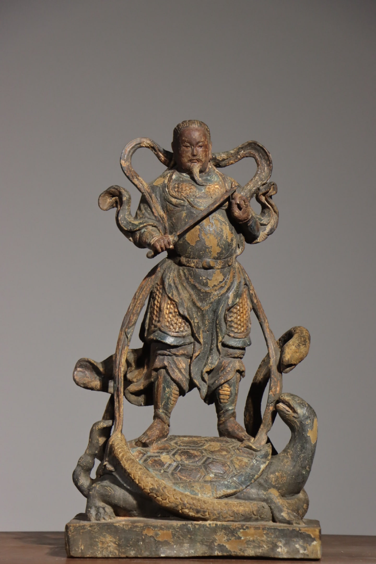 SONG DYNASTY WOODCARVING PAINTED EMPEROR ZHENWU (1 of 9)