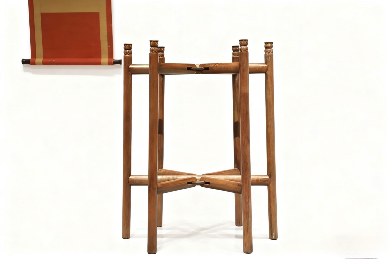 A FOLDING BASIN STAND MADE OF ROSEWOOD FROM THE MING DYNASTY (1 of 9)