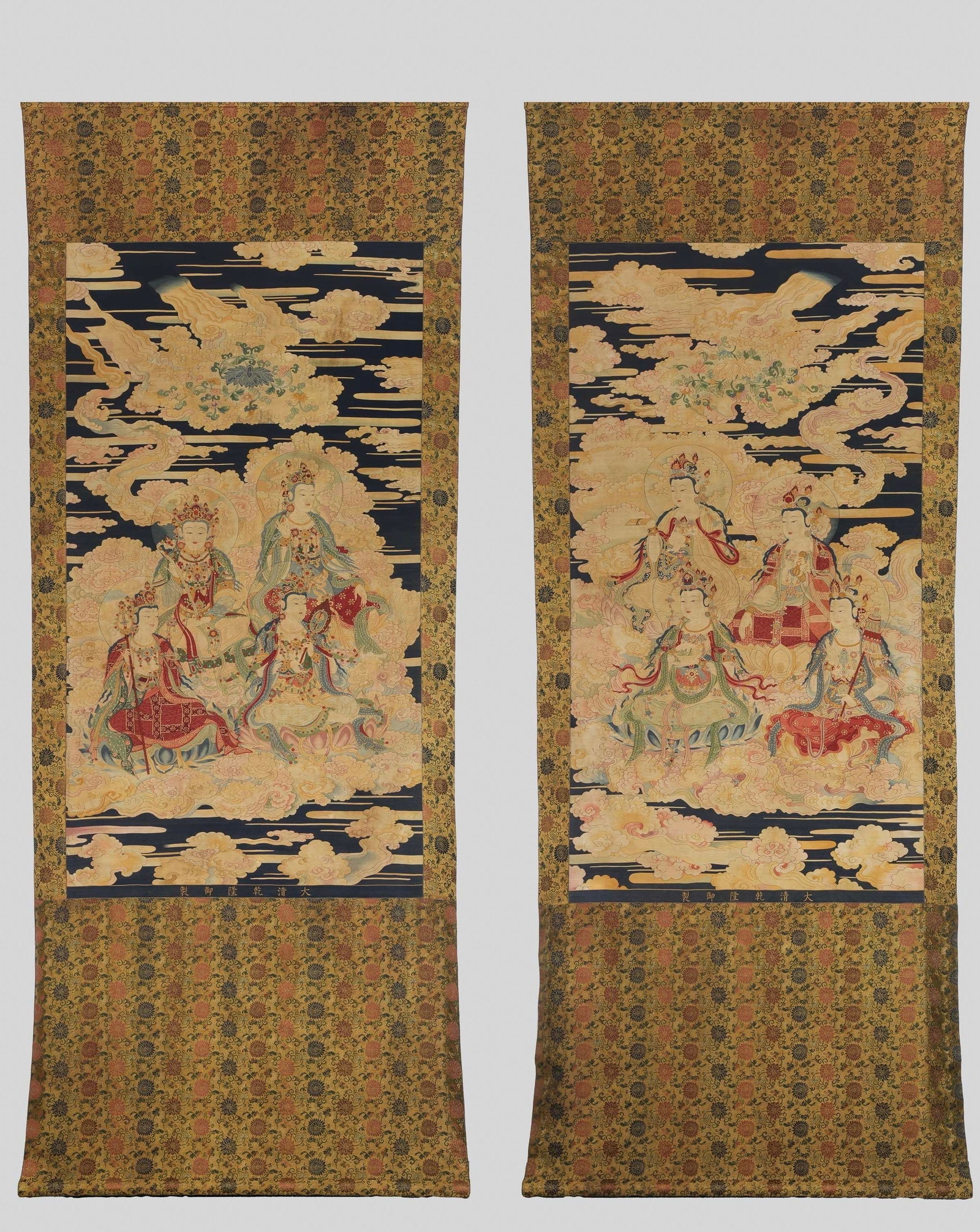 A PAIR OF KESI THANGKAS OF THE EIGHT GREAT BODHISATTVAS FROM THE QING DYNASTY (1 of 10)