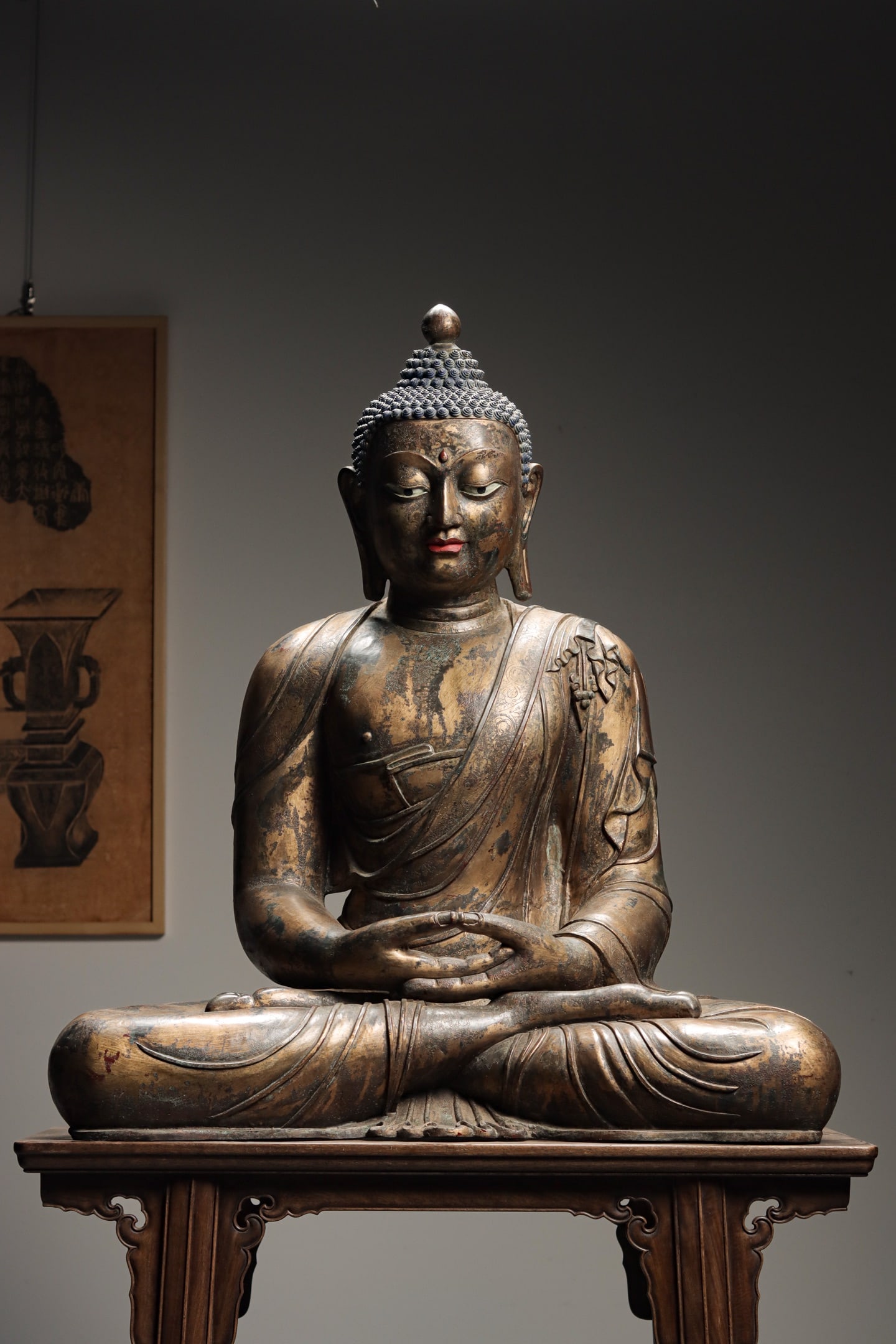 GILDED COPPER ? SAKYAMUNI SITTING BUDDHA (1 of 11)