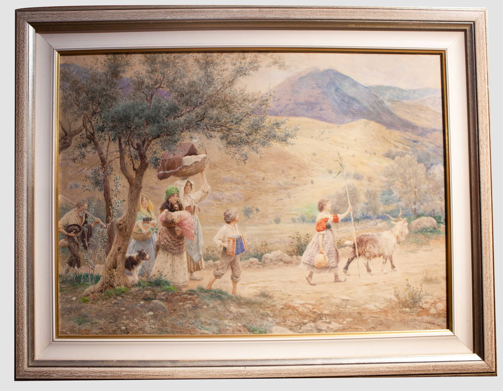 WATERCOLOR ON PAPER "GOING HOME" BY ITALIAN PAINTER CESARE TIRATELLI (1 of 6)