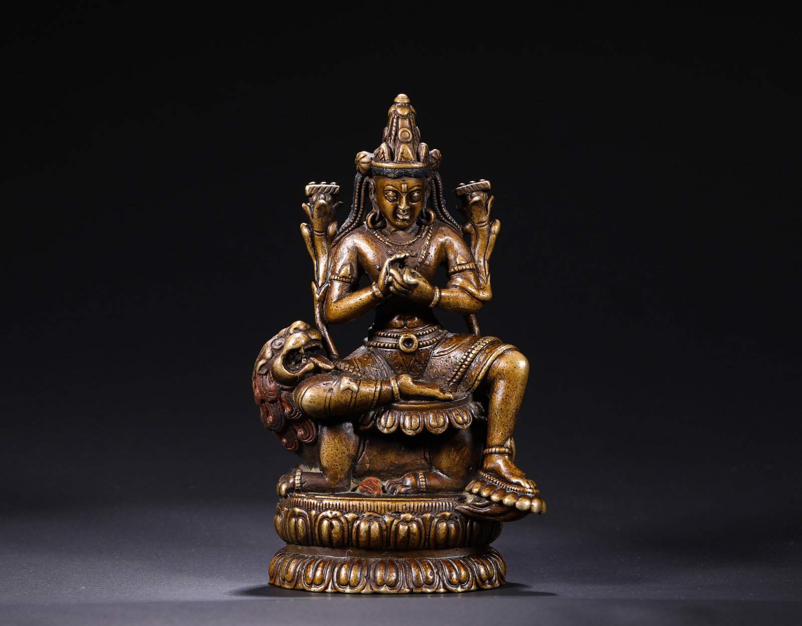 15TH-CENTURY COPPER MANJUSRI BODHISATTVA STATUE (1 of 8)
