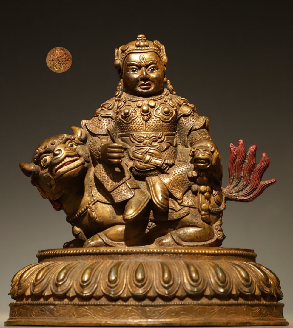 GILDED BRONZE STATUE OF THE KING OF TREASURES IN THE QING DYNASTY (1 of 9)