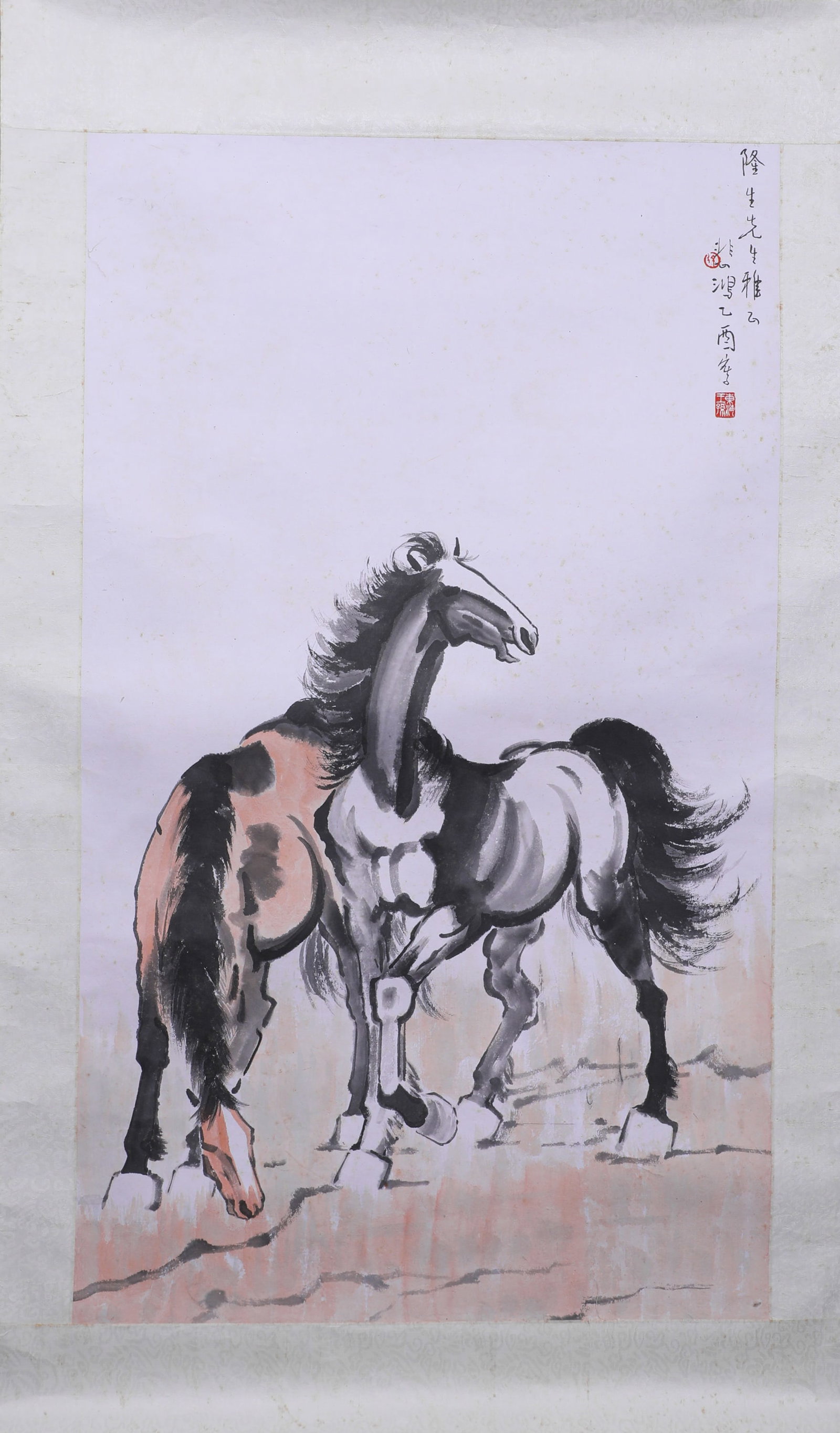 XU BEIHONG (ATTRIBUTED)(1895-1953) DOUBLE HORSE PAINTING (1 of 5)