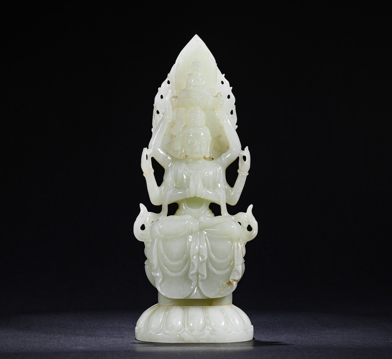 QING DYNASTY HETIAN JADE GUANYIN STATUE (1 of 8)