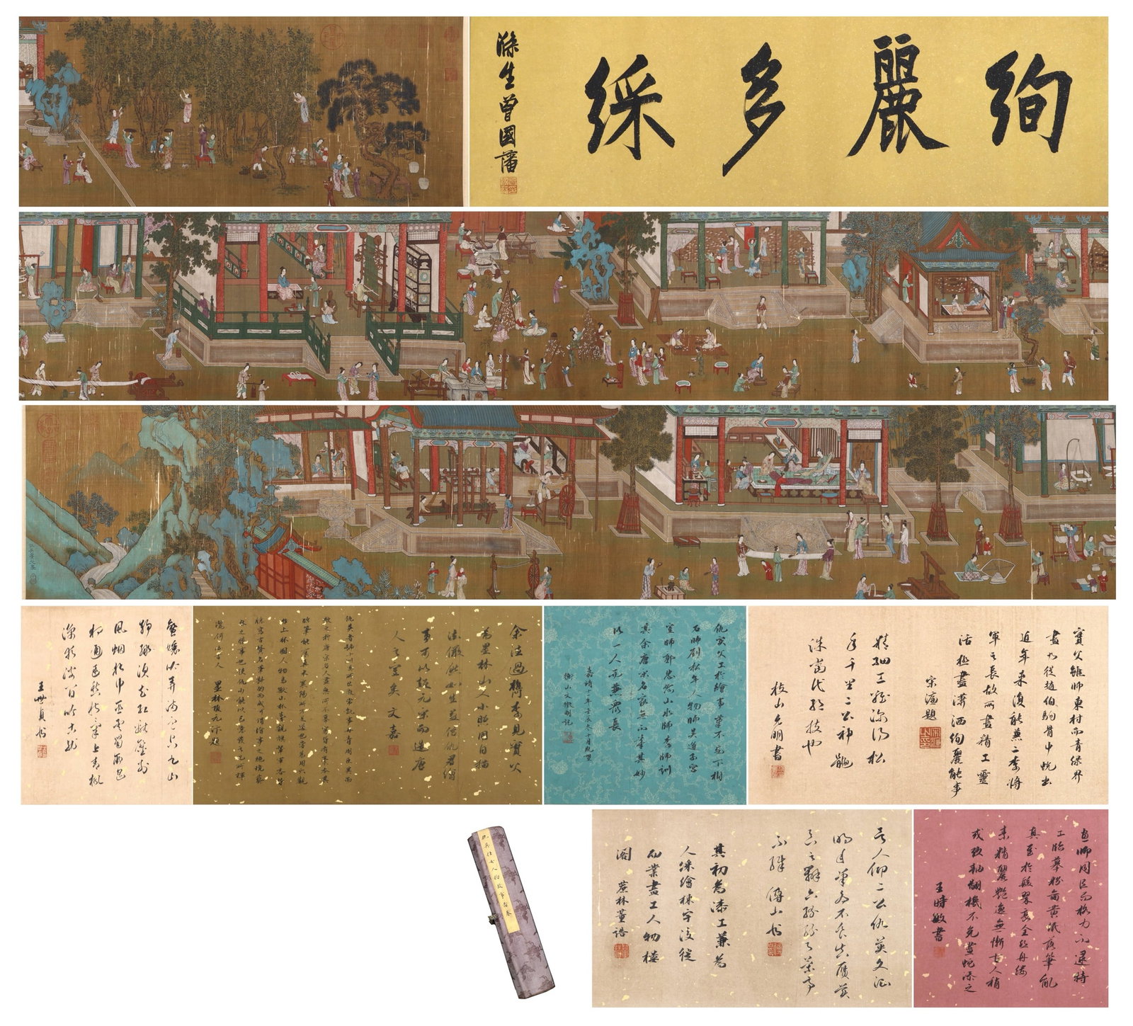 A HANDSCROLL OF THE SPRING PLAY IN THE PALACE BY QIU YING OF THE MING DYNASTY: Name A HANDSCROLL OF THE SPRING PLAY IN THE PALACE BY QIU YING OF THE MING DYNASTY Dimensions L:1045cm(411.42in) W:36cm(14.17in) Condition Additional photographs and condition report
