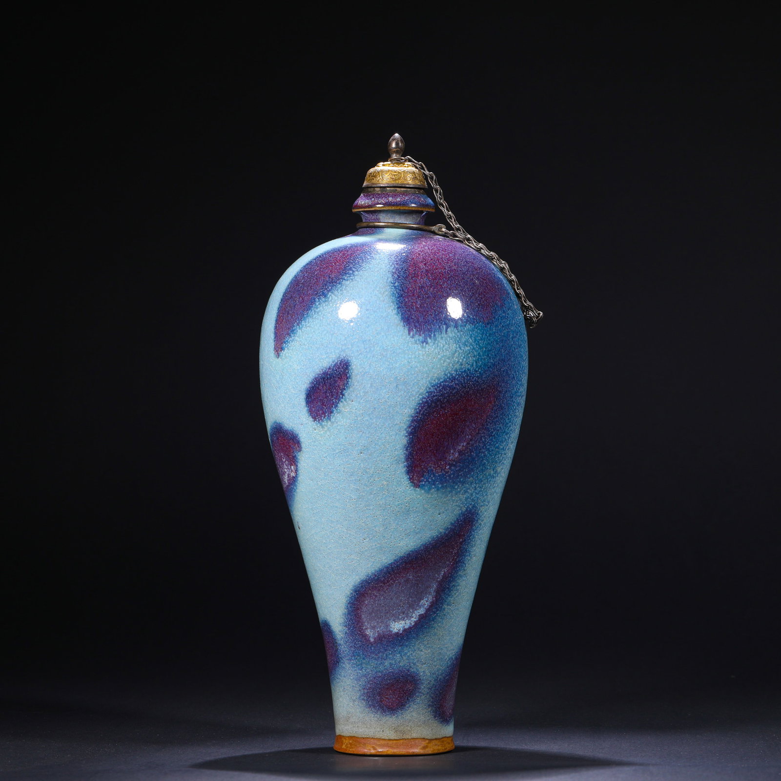 JIN JUN KILN SKY BLUE GLAZED PURPLE-SPOTTED PLUM VASE (1 of 8)