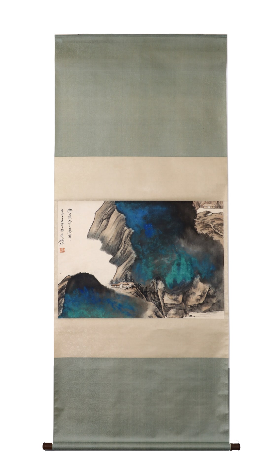 ZHANG DAQIAN (ATTRIBUTED): CLOUDS RISING AND MOUNTAINS GREEN: Name ZHANG DAQIAN (ATTRIBUTED): CLOUDS RISING AND MOUNTAINS GREEN Dimensions W:87cmH:62cmZhang Daqian (1899-1983) was a master of traditional Chinese painting in modern China, honored as "the Brush of