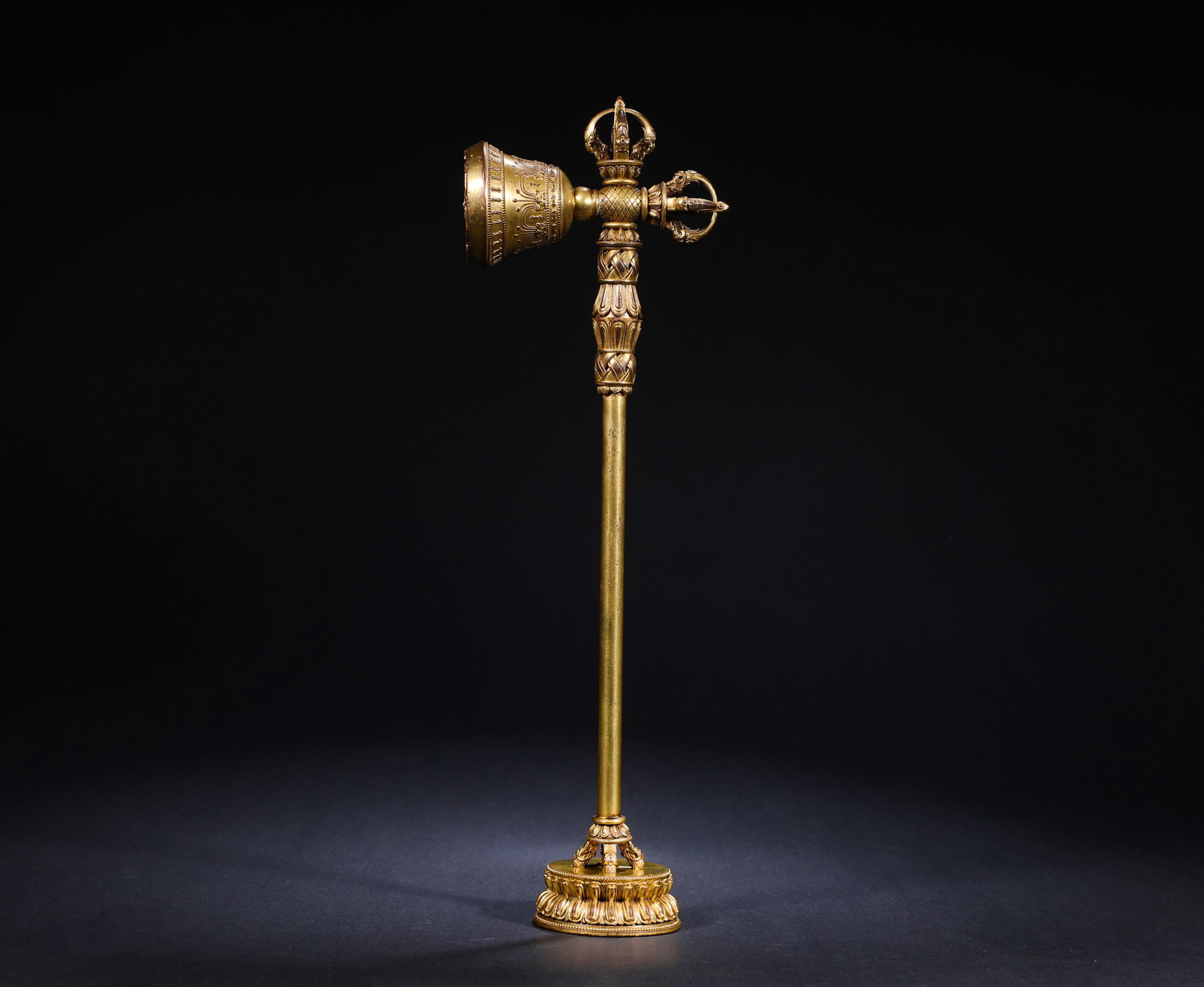 BRONZE GILDED VAJRA BELLS OF THE QING DYNASTY BUDDHISM (1 of 7)