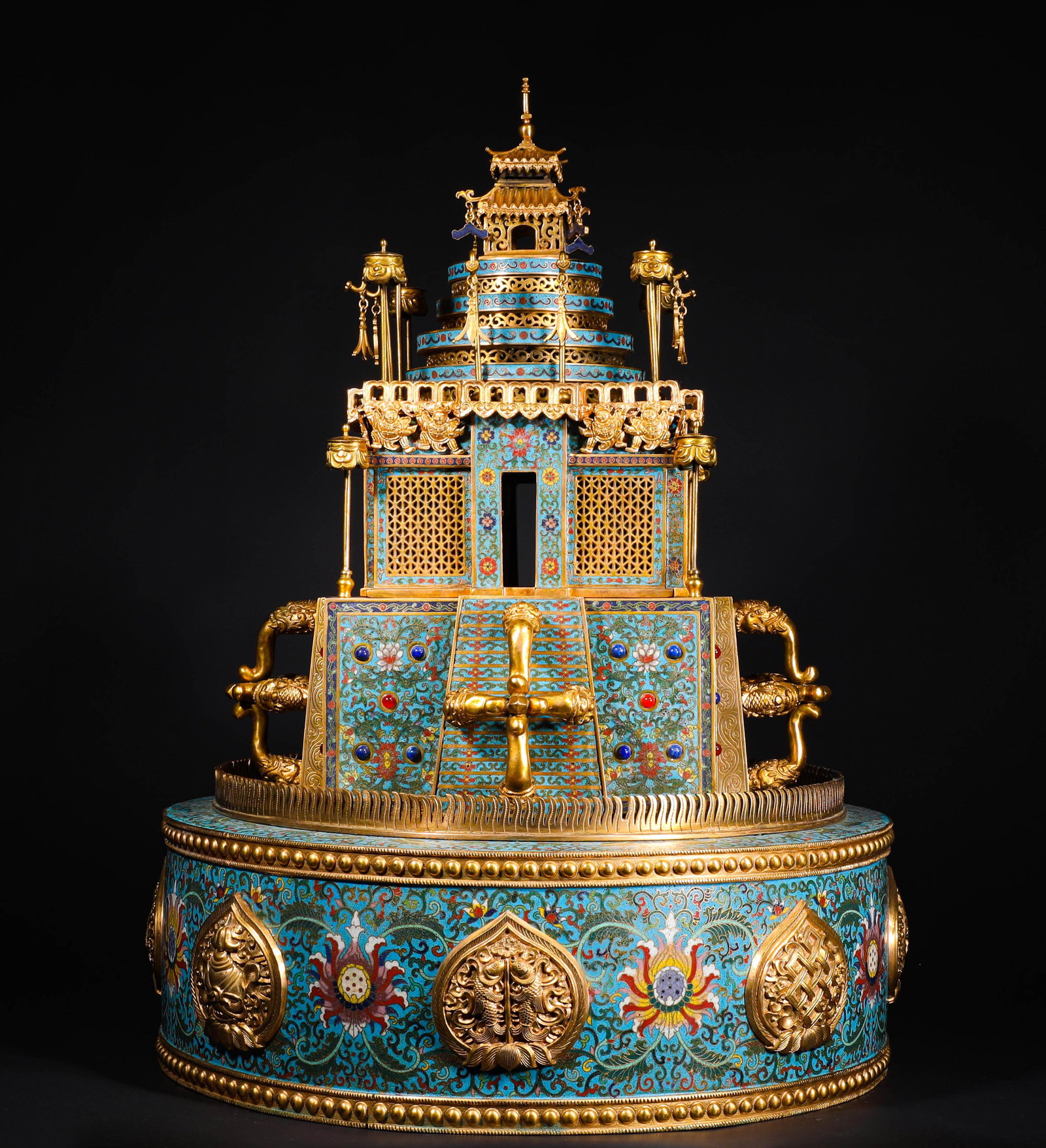 QIANLONG BRONZE ENAMEL MANDALA OF THE QING DYNASTY: Name QIANLONG BRONZE ENAMEL MANDALA OF THE QING DYNASTY Dimensions H:66cm W:40cm Weight:20600g Condition Additional photographs and condition reports are available upon re