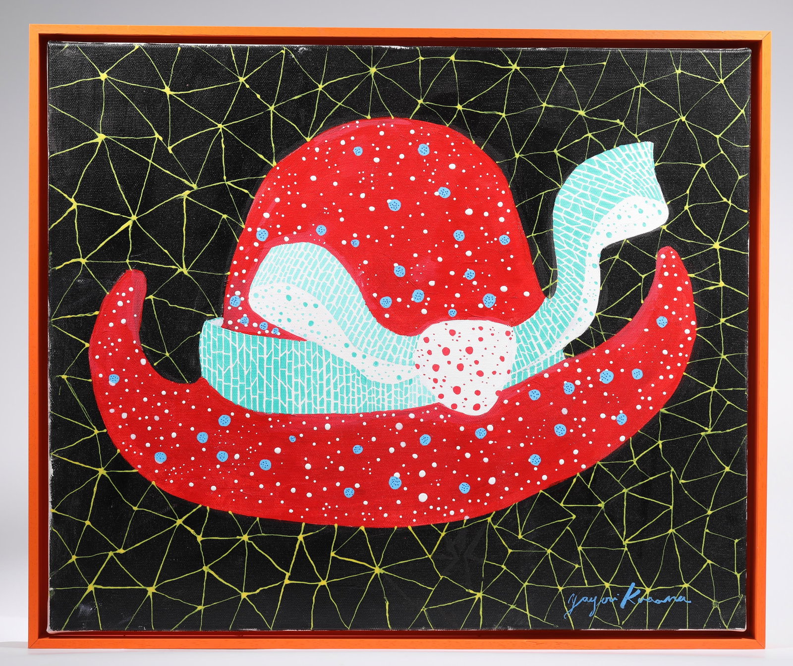 YAYOI KUSAMA (ATTRIBUTED) (B.1929),ATTRIBUTED TO,ACRYLIC ON CANVAS: Name YAYOI KUSAMA (ATTRIBUTED) (B.1929),ATTRIBUTED TO,ACRYLIC ON CANVAS Dimensions H:50cmW:60cm H:53cmW:63cm Condition Additional photographs and condition reports are available