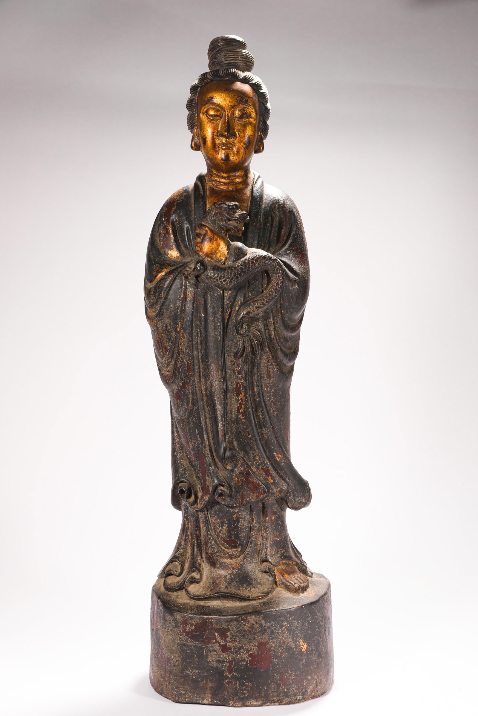 QING DYNASTY WOOD CARVINGS OF GUANYIN (1 of 9)