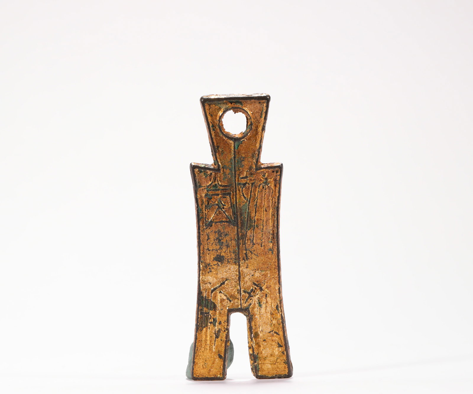 ANCIENT CHINESE GILDED COINS: Name ANCIENT CHINESE GILDED COINS Dimensions H:9.8cm W:3.3cm Weight:37g Condition Additional photographs and condition reports are available upon request as a courtesy to our