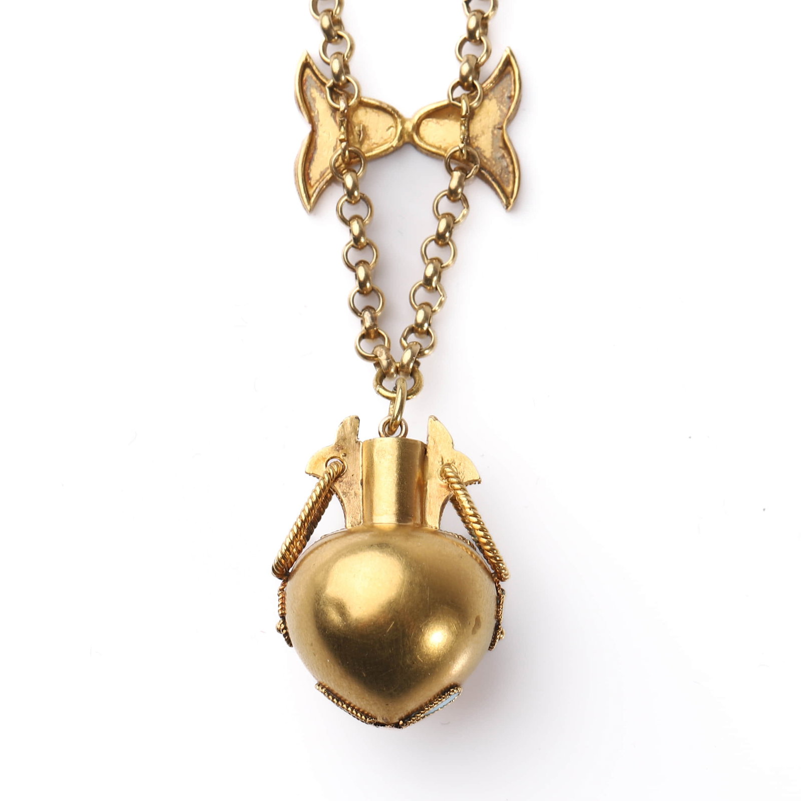 A VICTORIAN ARCHAEOLOGICAL REVIVAL GOLD AND ENAMEL NECKLACE - 4