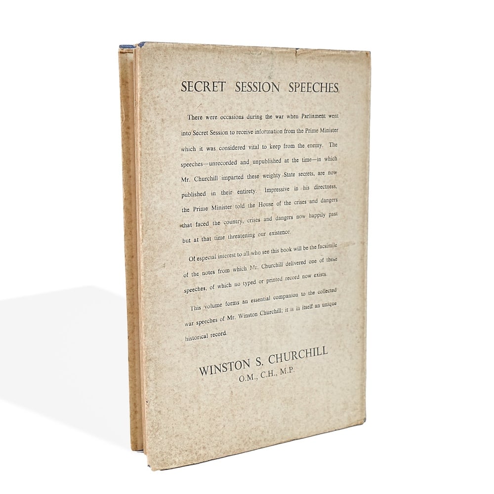 WINSTON S. CHURCHILL SIGNED "SECRET SESSION SPEECHES" BOOK - 4