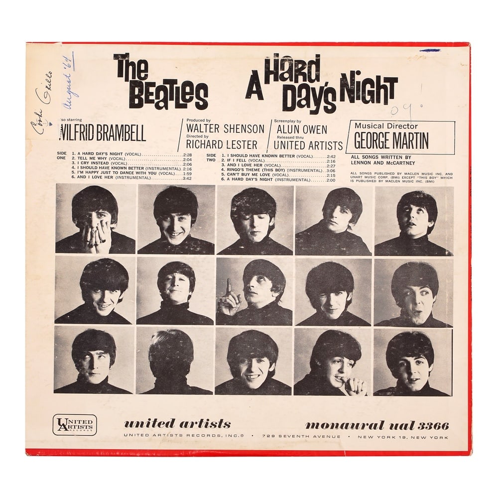 THE BEATLES FULLY SIGNED "A HARD DAY'S NIGHT" LP - 2