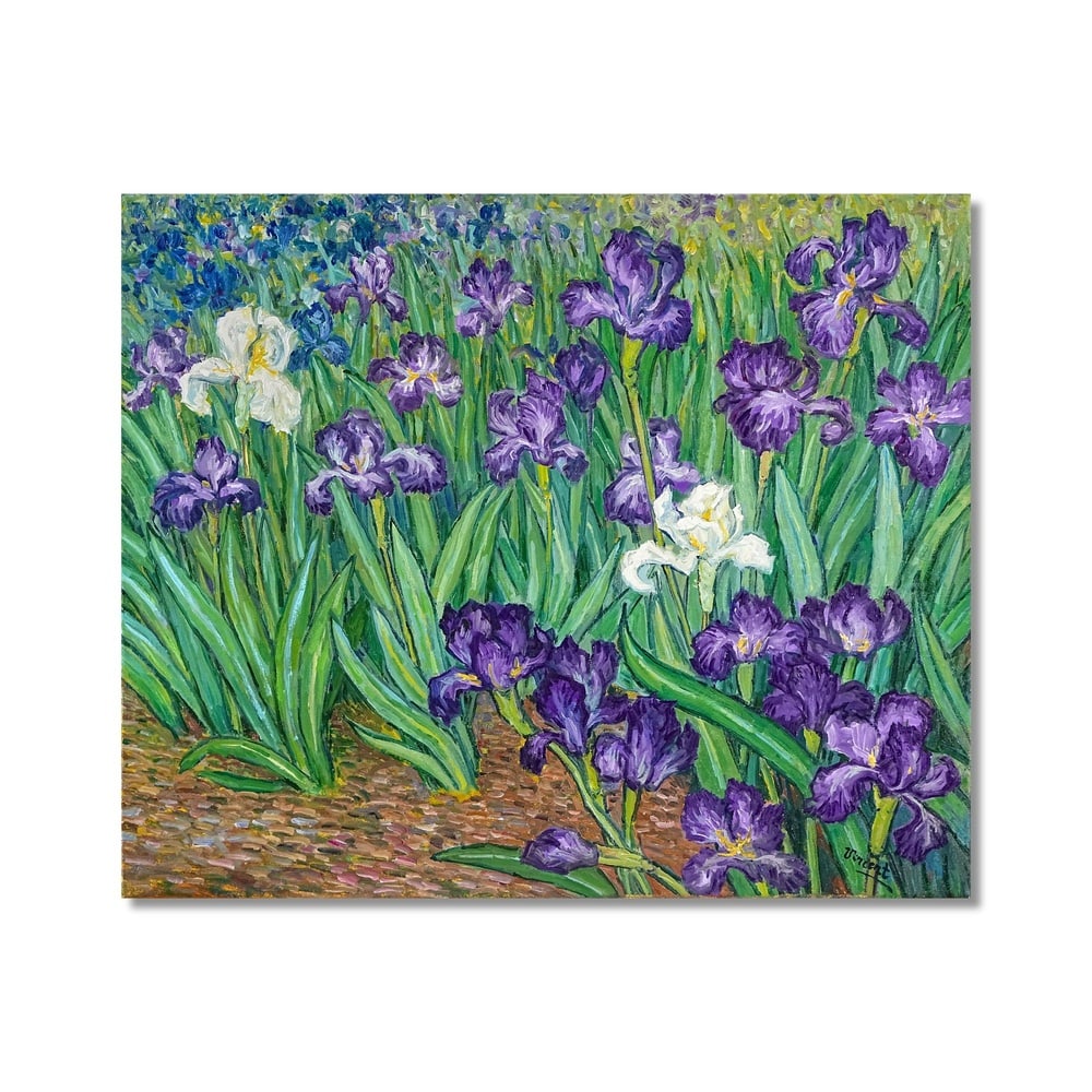 VINCENT VAN GOGH (1853-1890), ATTRIBUTED TO, OIL ON CANVAS: Signed (lower right) Image Dimensions: 24 x 29 in (61 x 73.5 cm) This painting comes with COA. Vincent van Gogh's iris paintings are among the most celebrated expressions of his late artistic period,