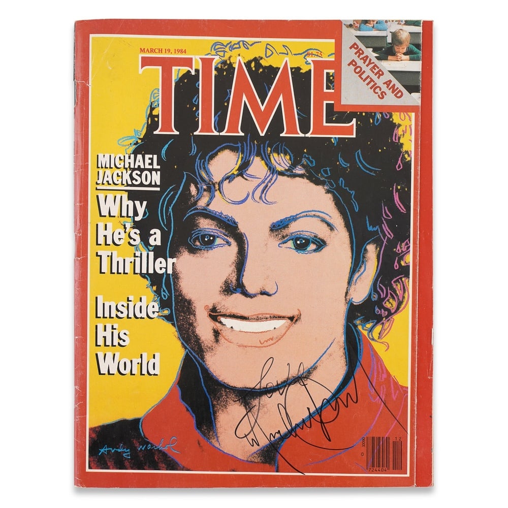 MICHAEL JACKSON SIGNED TIME MAGAZINE: 10 7/8 x 7 7/8 in (27.5 x 20 cm) Provenance and Authentication: This collectible has undergone a rigorous forensic evaluation. The signatures were carefully analyzed across multiple criteria, includin