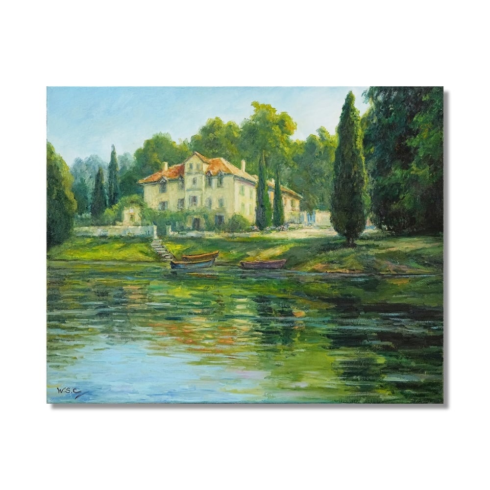 WINSTON CHURCHILL (1874-1965), ATTRIBUTED TO, OIL ON CANVAS: Signed (lower left) Image Dimensions: 24 x 30 in (61 x 76.3 cm) This painting comes with COA. Winston Churchill, widely known as a statesman, developed a deeply personal and sustained engagement with