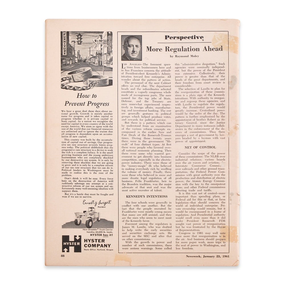 JOHN F. KENNEDY SIGNED NEWSWEEK MAGAZINE - JANUARY 23, 1961 - 2