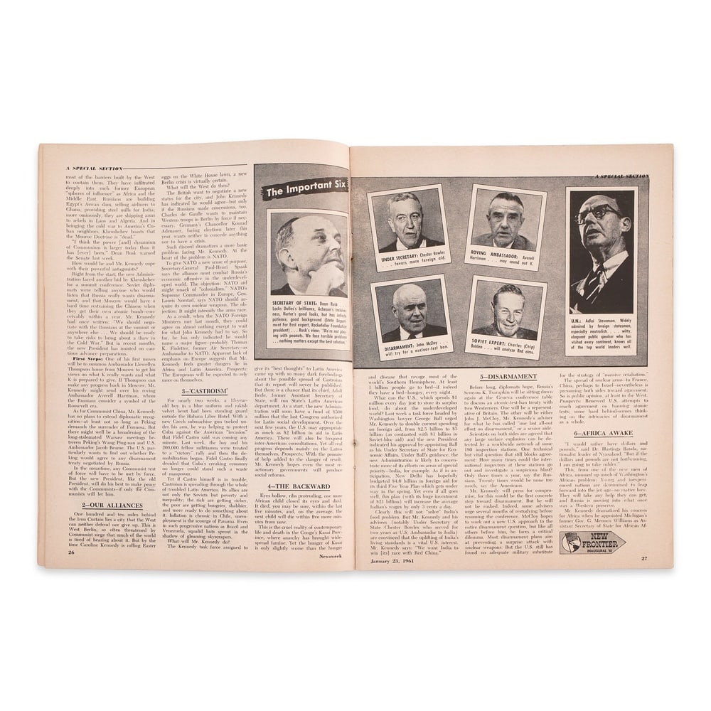 JOHN F. KENNEDY SIGNED NEWSWEEK MAGAZINE - JANUARY 23, 1961 - 3