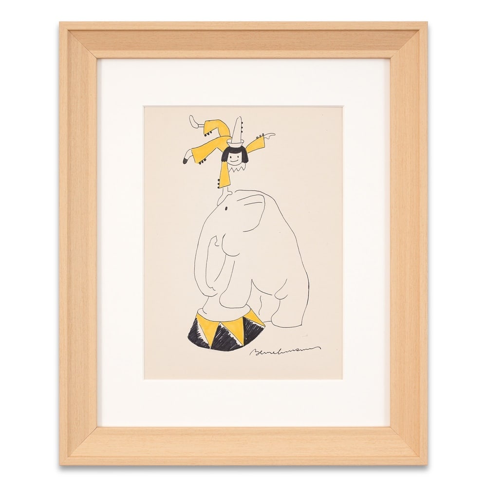 LUDWIG BEMELMANS SIGNED DRAWING: Image Dimensions: 10 3/8 x 7 3/8 in (26.5 x 18.8 cm) Framed Dimensions: 16 3/4 x 11 3/4 in (42.5 x 30 cm) Provenance and Authentication: This collectible has undergone a rigorous forensic evaluation.