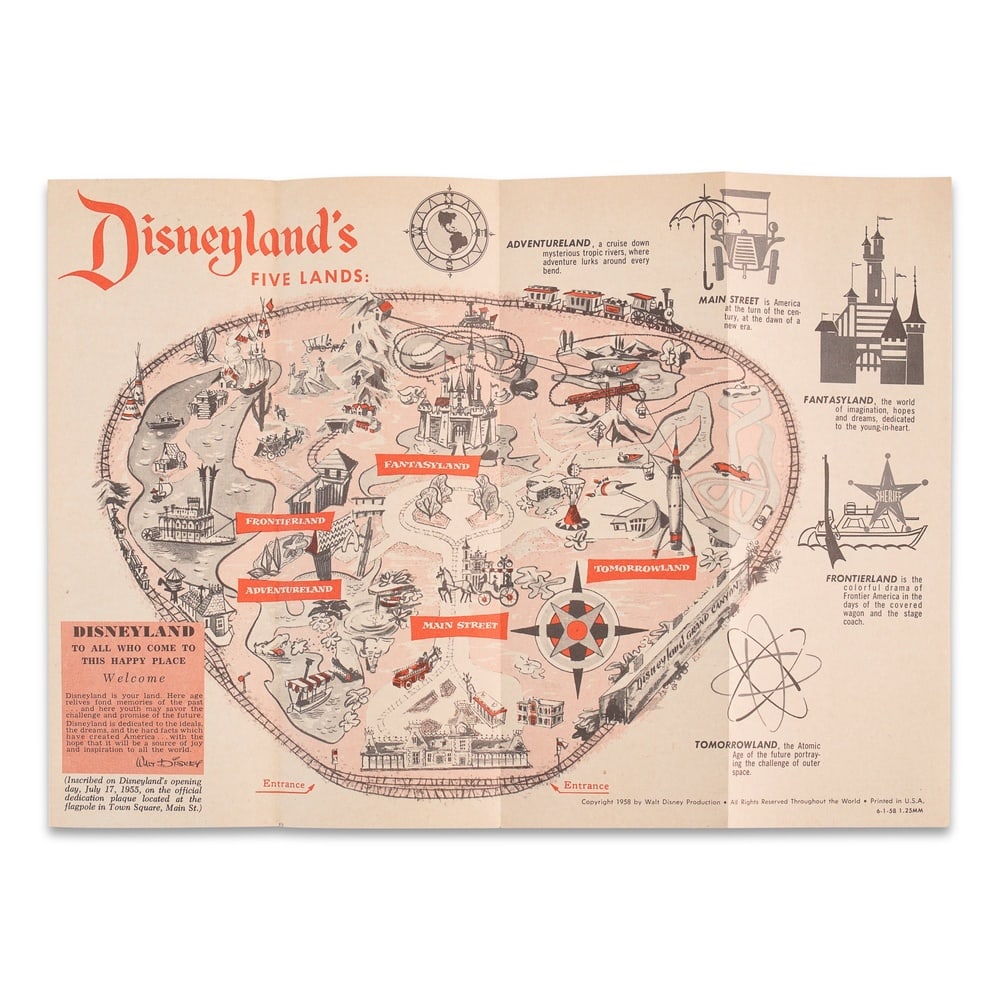 WALT DISNEY SIGNED "WELCOME TO DISNEYLAND" BROCHURE - 3